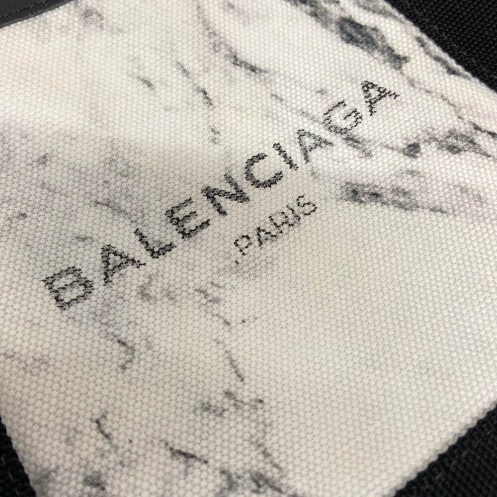 Balenciaga Navy Cabas XS Tote Bag 390346 White Black Canvas Leather - Picture 15 of 15